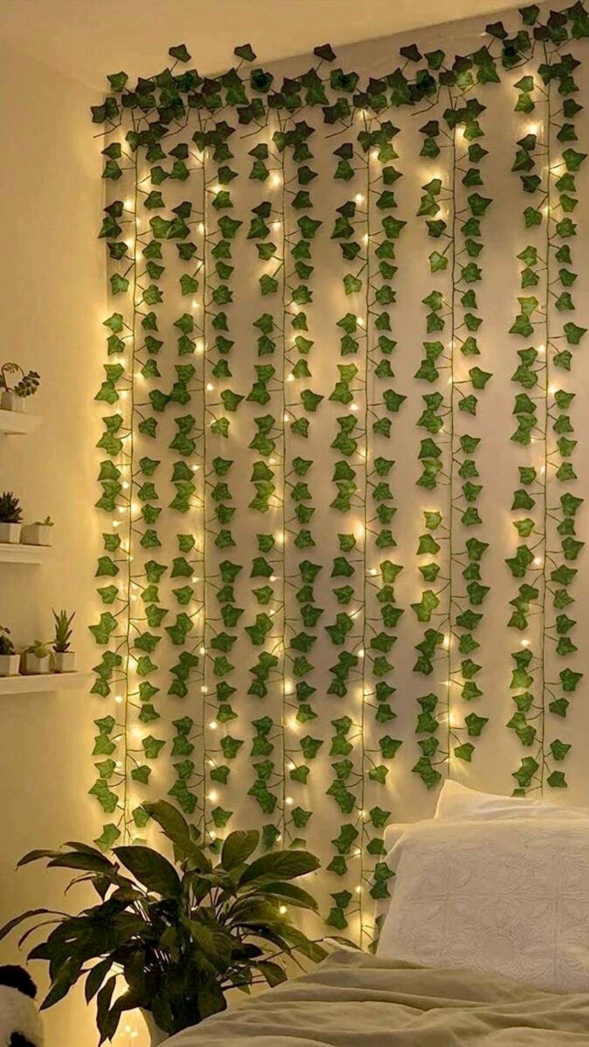 Girlanda z liśćmi i lampkami