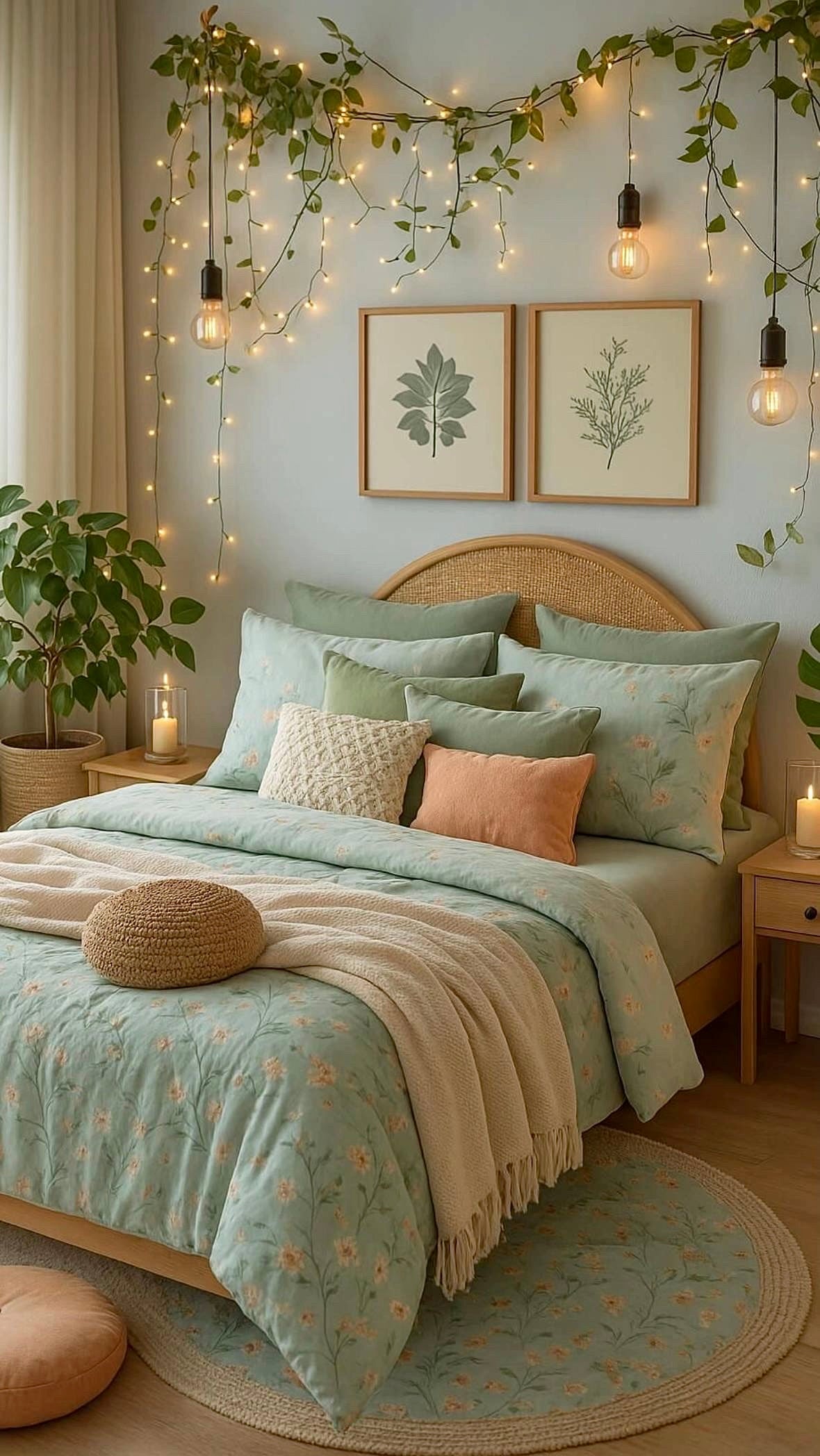 Girlanda z liśćmi i lampkami