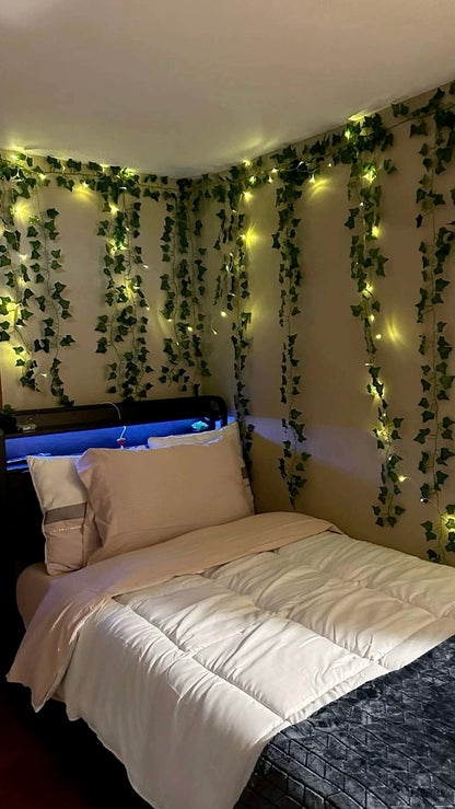 Girlanda z liśćmi i lampkami