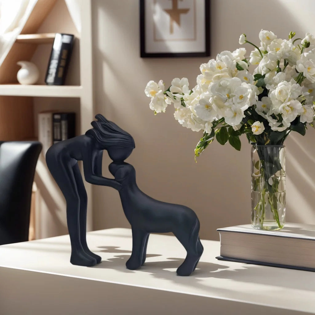 Figurka dziewczynki i psa