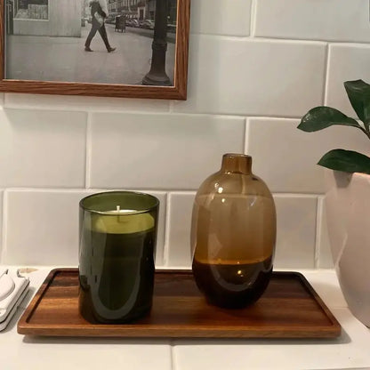 Naturalna drewniana taca z czarnego orzecha