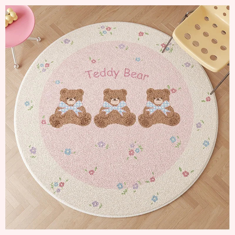 Okrągły dywan z misiem
