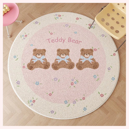 Okrągły dywan z misiem