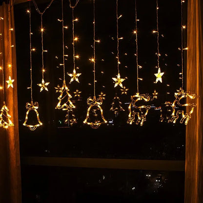 Kurtyna Świetlna LED Księżyc i Gwiazdy