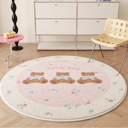 Okrągły dywan z misiem