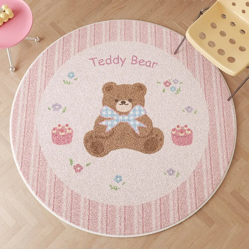Okrągły dywan z misiem