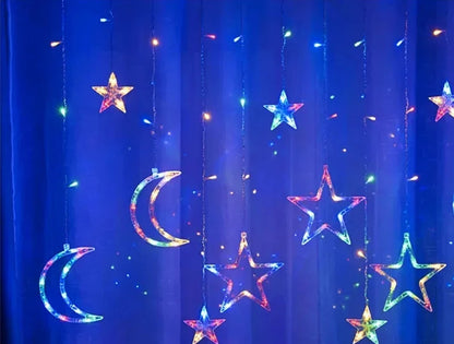 Kurtyna Świetlna LED Księżyc i Gwiazdy
