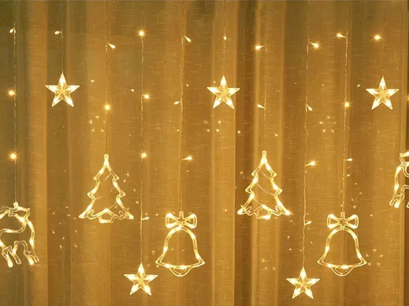 Kurtyna Świetlna LED Księżyc i Gwiazdy