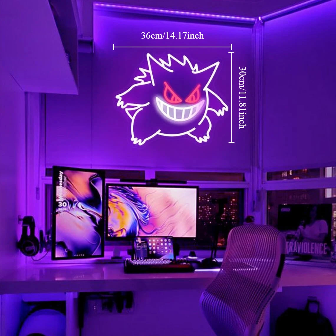 Neonowa lampa Gengar