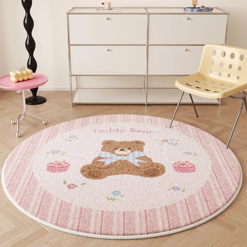 Okrągły dywan z misiem