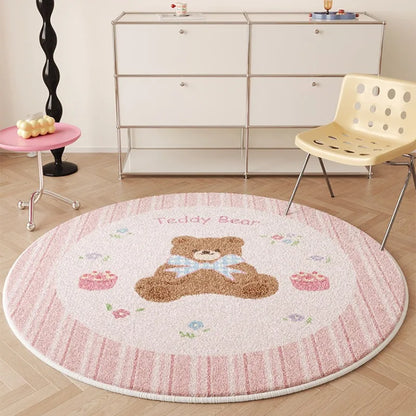 Okrągły dywan z misiem