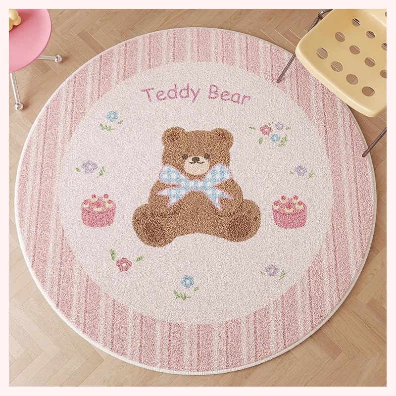 Okrągły dywan z misiem