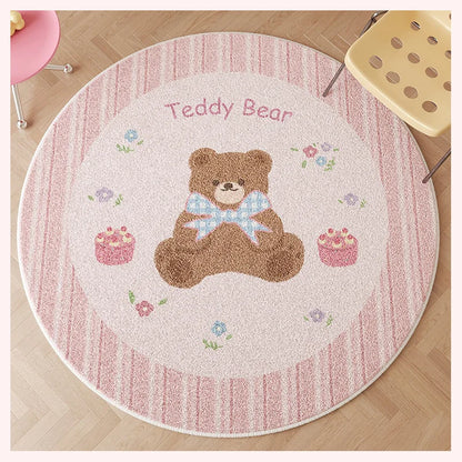 Okrągły dywan z misiem