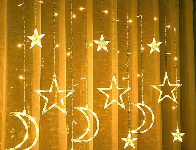 Kurtyna Świetlna LED Księżyc i Gwiazdy