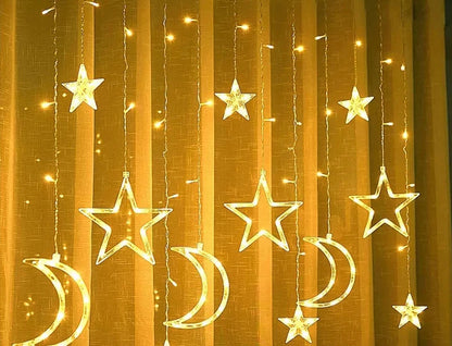 Kurtyna Świetlna LED Księżyc i Gwiazdy