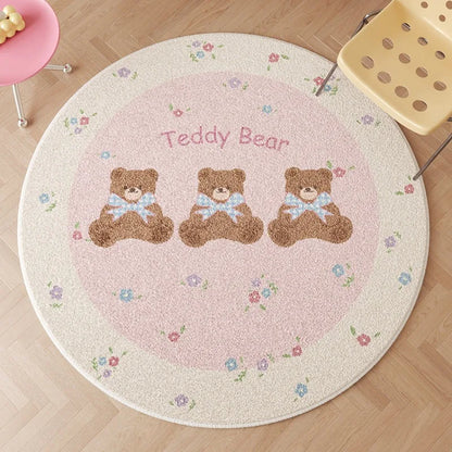 Okrągły dywan z misiem