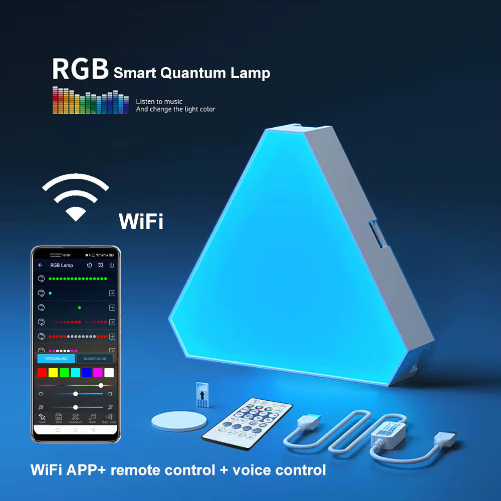 Lampa LED trójkątna WiFi do pokoju gier